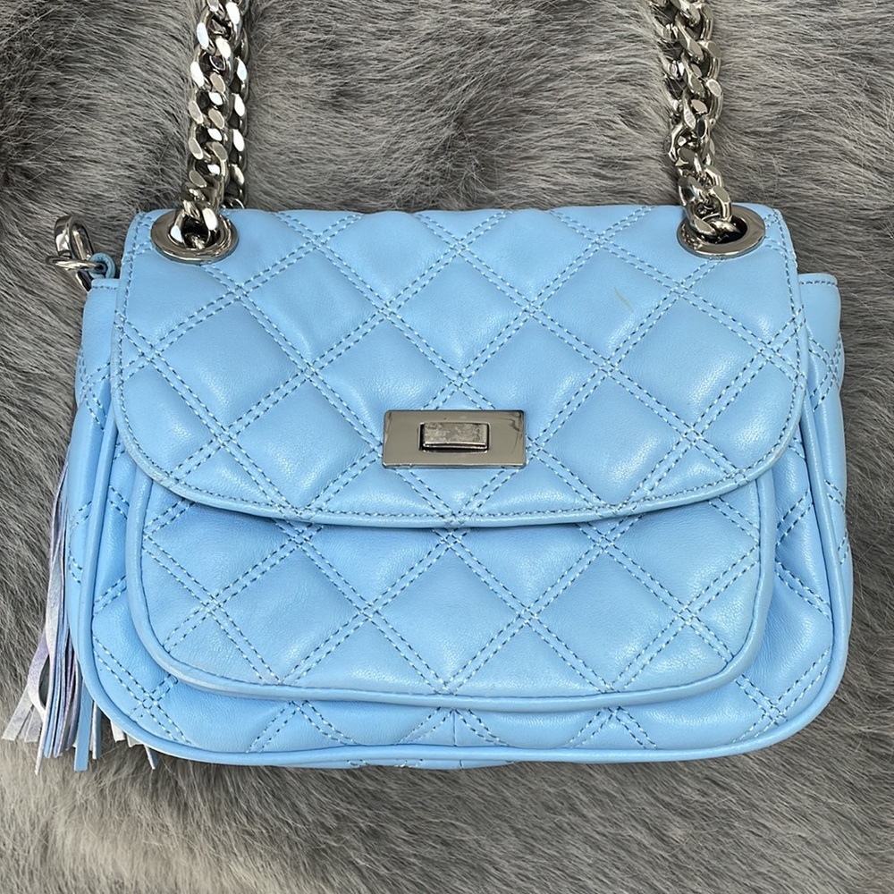 Saks Fifth Avenue Quilted Light Blue Purse - Picture 3 of 7